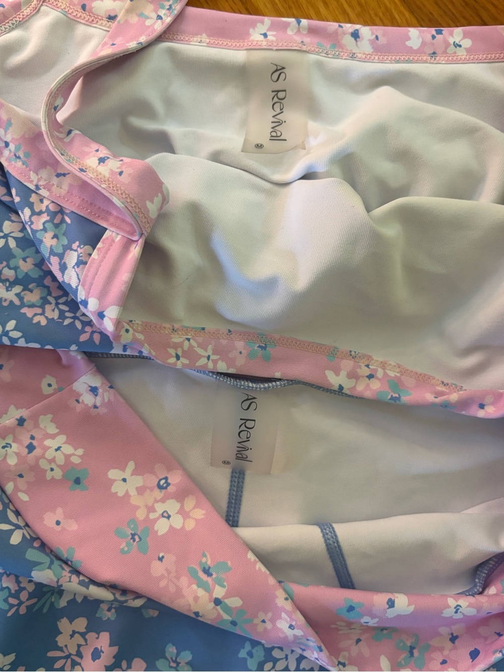 As Revival medium Floral Print Blue & Pink Crop Top and Skirt Set ALTRD STATE - Picture 3 of 4